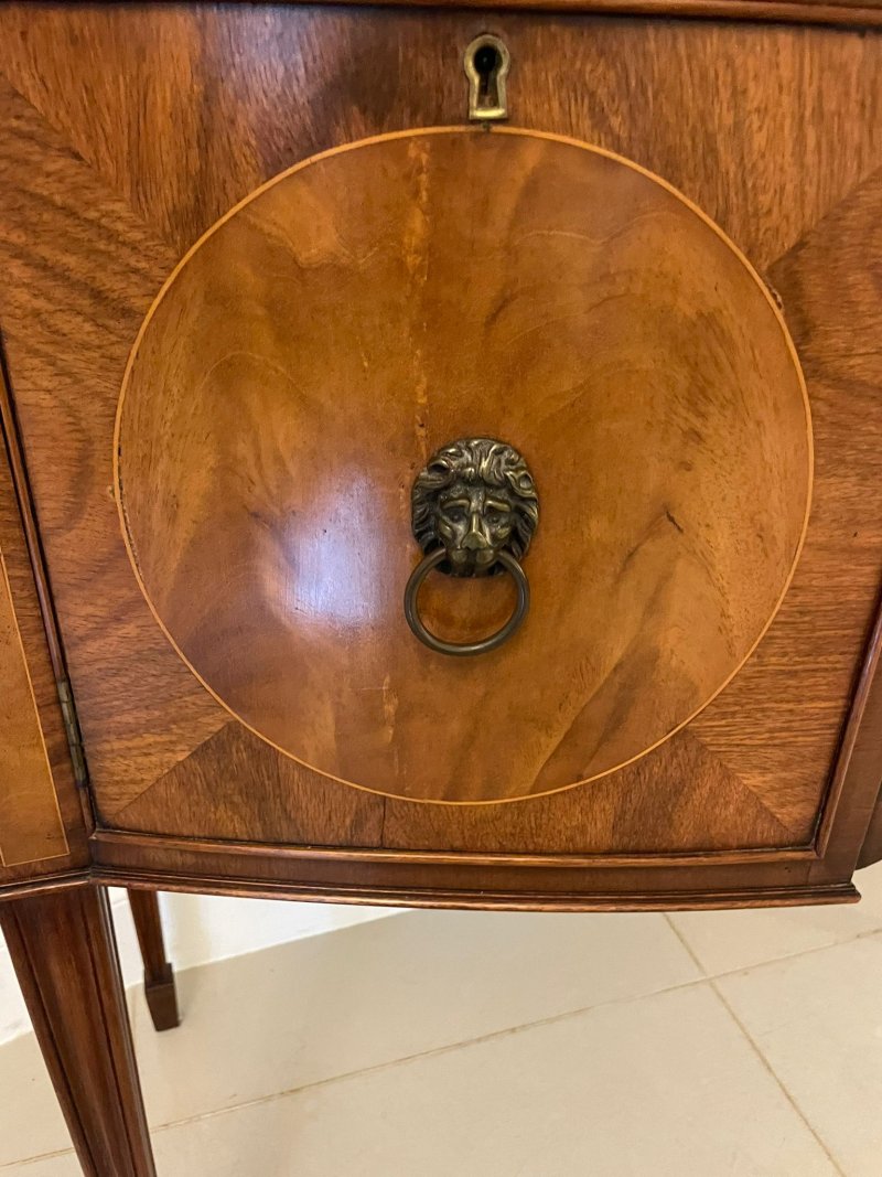 Antique Quality Figured Mahogany Bow Fronted Sideboard - Image 8